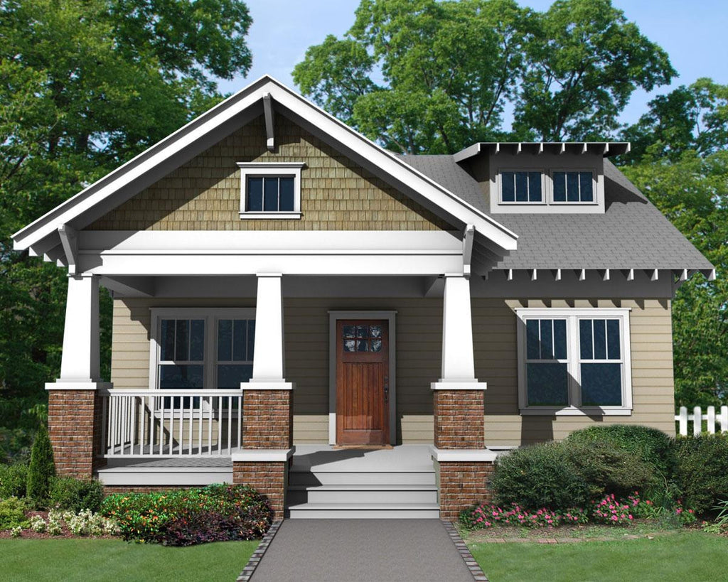 bungalow front porch home plan