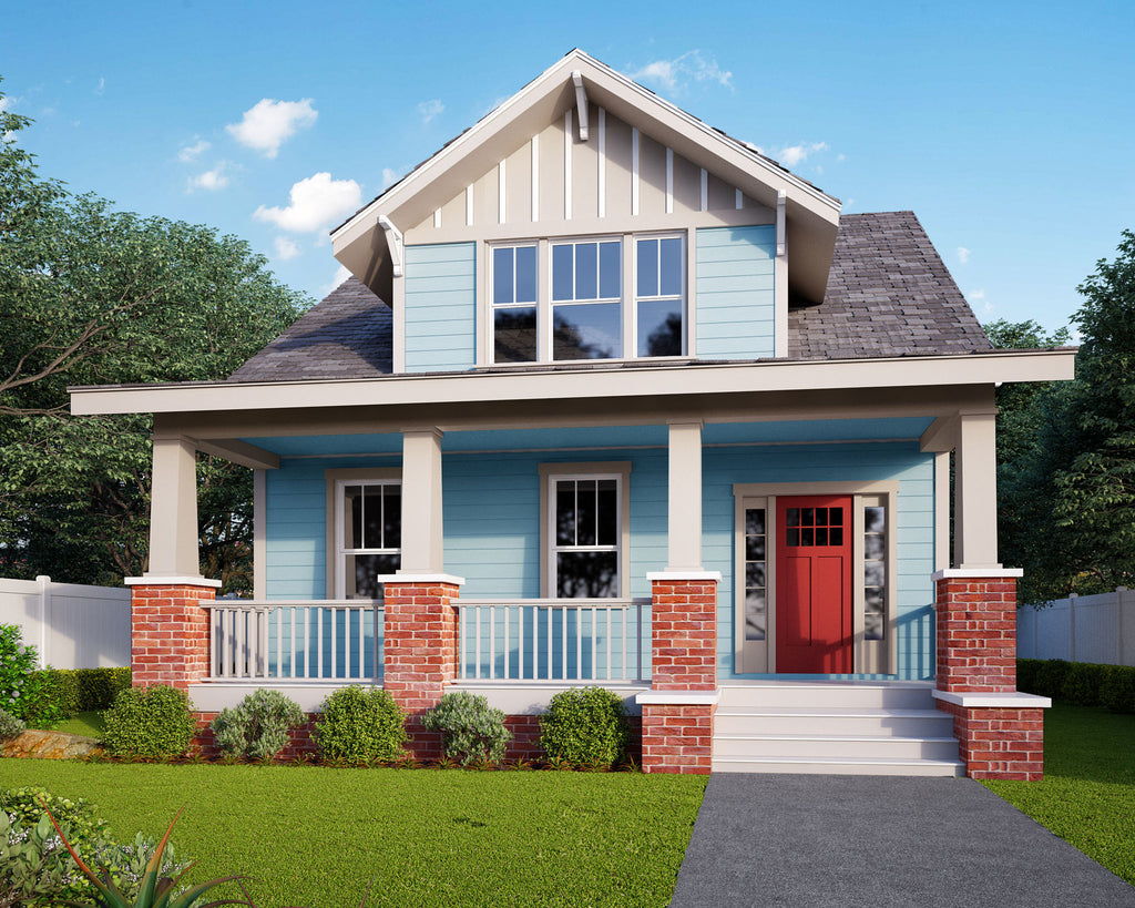 Front elevation crfatsman porch