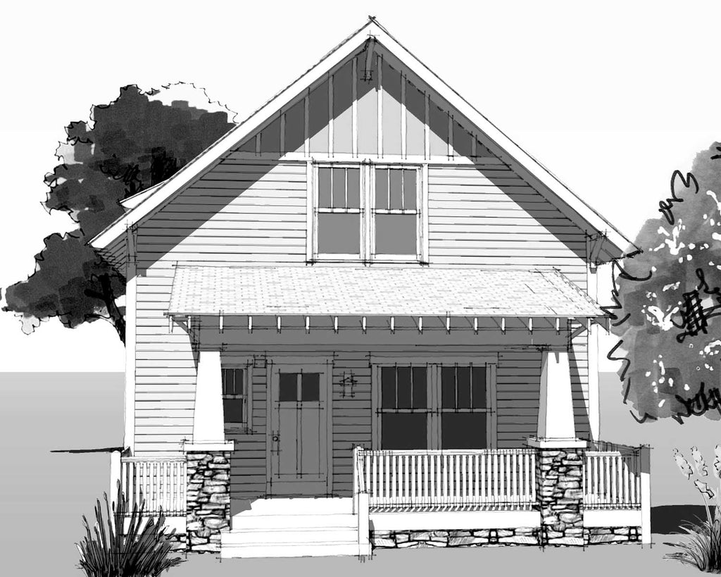 craftsman home plan with side garage
